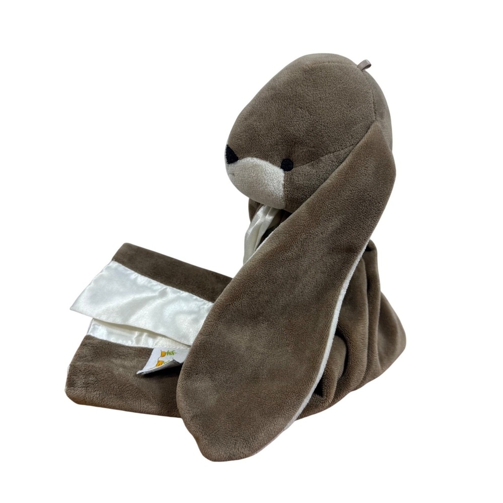 Bunnies By The Bay Bunny Nibble Buddy Blanket‎ Brown Lovey Security Plush 104456 - Picture 4 of 9